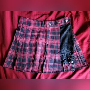 Plaid Red and Black Women's Skort